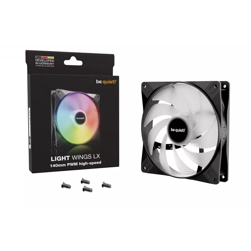 Ventilador de caja be quiet! LIGHT WINGS LX 140mm PWM High-Speed 14 cm Negro 1 ud.
