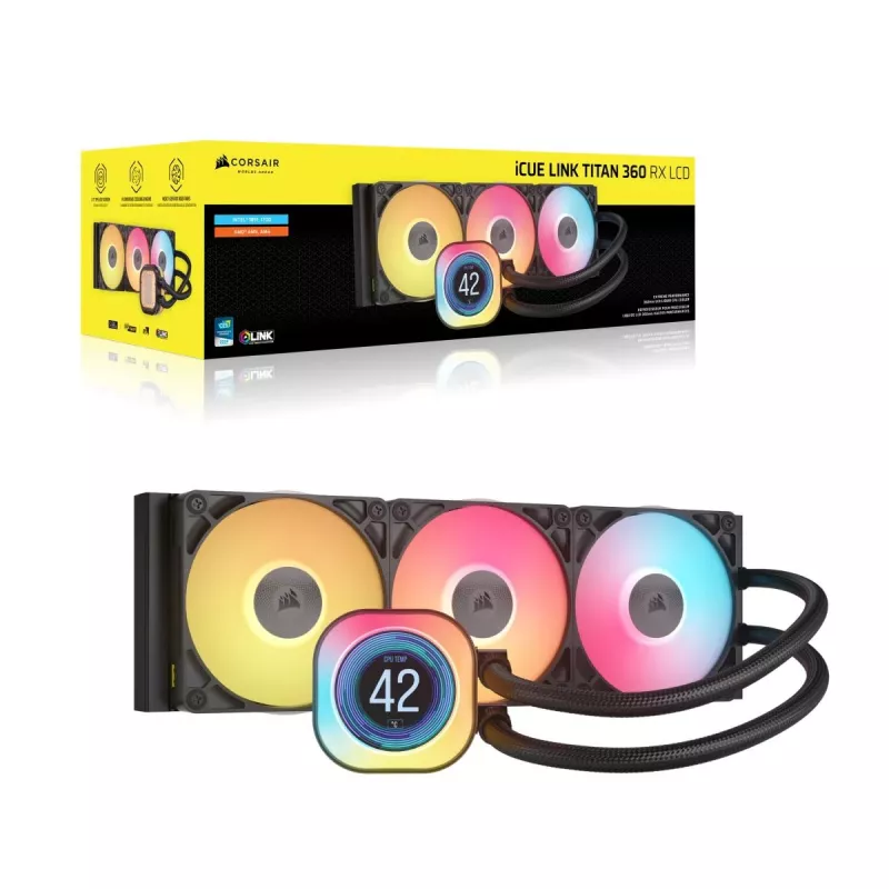Refrigeración de CPU CORSAIR - Icue Link Titan 360 Rx LCD Refrigeración líquida