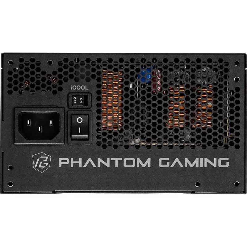 Fuente de alimentación ASRock Phantom Gaming PG-1000G 750 W, ATX 20+4 Pin, 80 PLUS Gold, ventilador de 135 mm, totalmente modular, negra