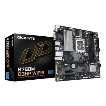 GIGABYTE B760M D3HP WIFI6 Placa base - Compatible con CPUs Intel Core de 14.ª gen, VRM digital de 4+1+1 fases, hasta 5600 MHz DDR5, 2xPCIe 4.0 M.2, Wi-Fi 6, GbE LAN, USB 3.2 Gen1
