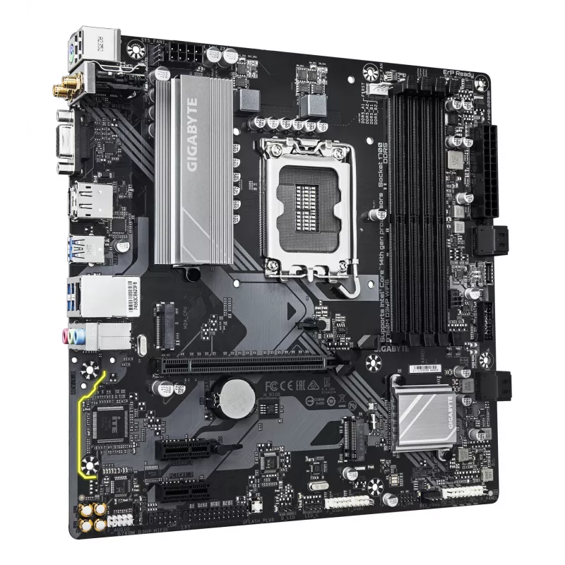 GIGABYTE B760M D3HP WIFI6 Placa base - Compatible con CPUs Intel Core de 14.ª gen, VRM digital de 4+1+1 fases, hasta 5600 MHz DDR5, 2xPCIe 4.0 M.2, Wi-Fi 6, GbE LAN, USB 3.2 Gen1