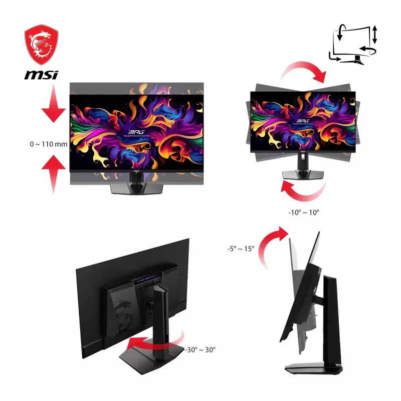 Monitor de ordenador MSI MPG 321URXDE QD-OLED 80 cm (31,5 pulgadas) 3840 x 2160 píxeles 4K Ultra HD Negro
