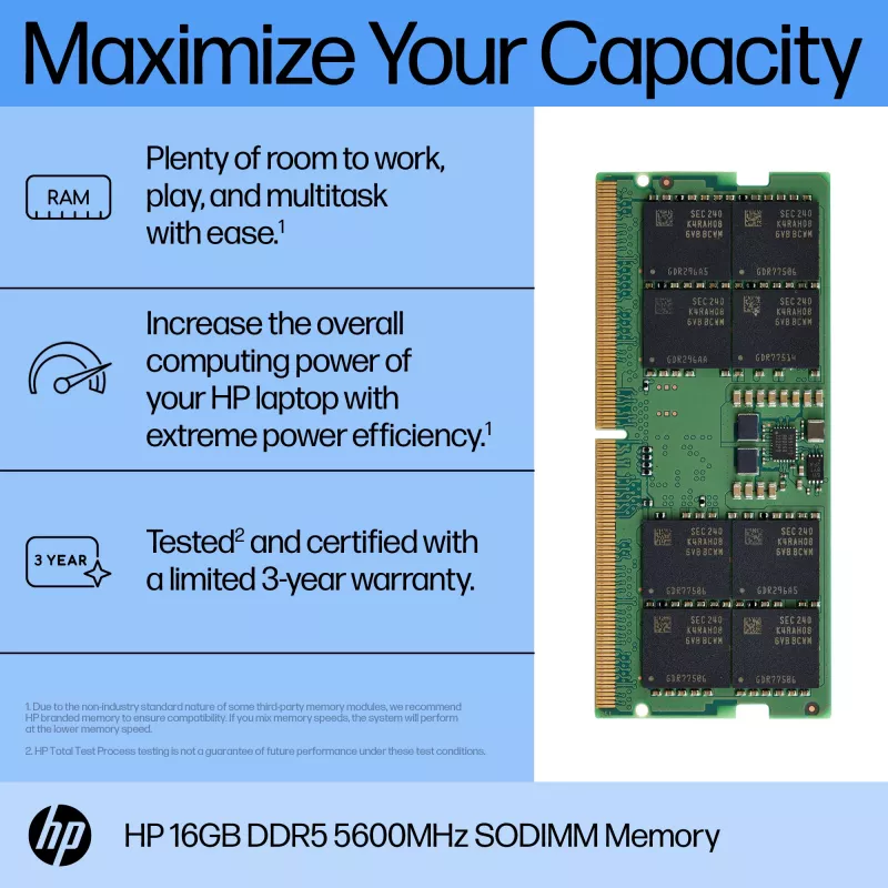 Módulo de memoria HP 16GB DDR5 5600 SODIMM 1 x 16 GB 5600 MHz