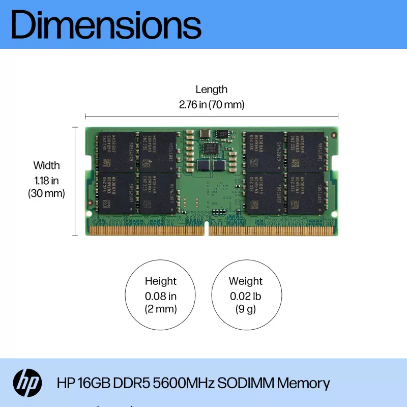 Módulo de memoria HP 16GB DDR5 5600 SODIMM 1 x 16 GB 5600 MHz