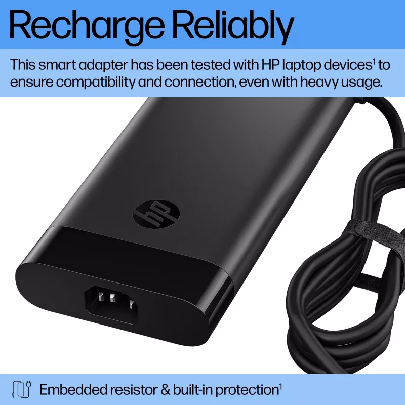 Adaptador de corriente CA HP Smart de 230 W (AQ9X8AA) para portátil, de interior, entrada de 115 V, 4,5 mm, enchufe UE, negro