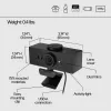 Webcam HP 620 FHD, 4 MP, 1920 x 1080 píxeles, Full HD, 60 fps, 720p, 1080p, 5x