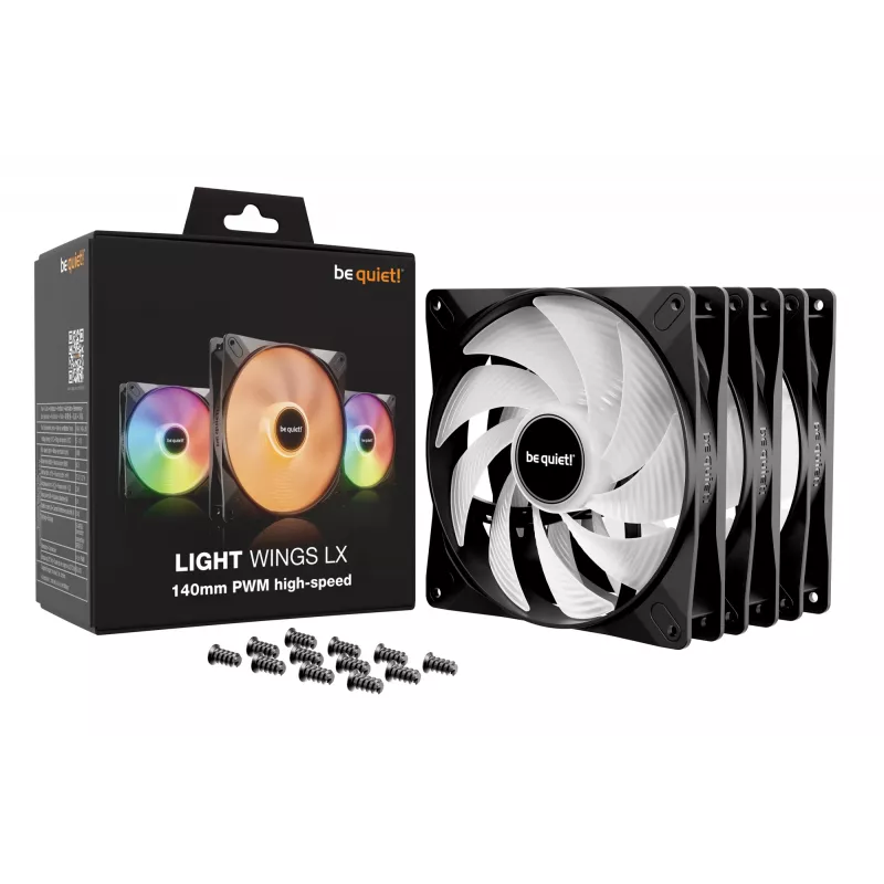 be quiet LIGHT WINGS LX 140mm PWM High Speed Pack de 3 Negro Ventilador para carcasa de PC 14 cm 3 uds.