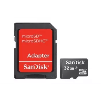 WESTERN DIGITAL SanDisk Tarjeta de memoria Micro SDHC Clase 4 32 GB + Adaptador SD