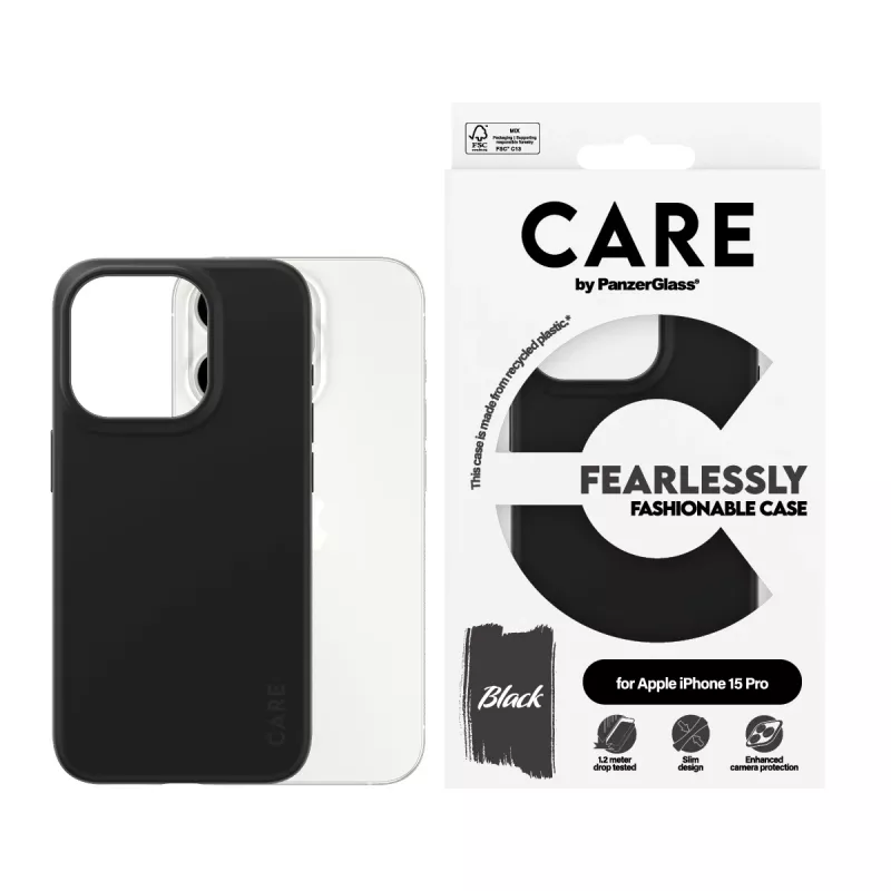 PanzerGlass CARE™ by ® Funda Negra iPhone 15 Pro