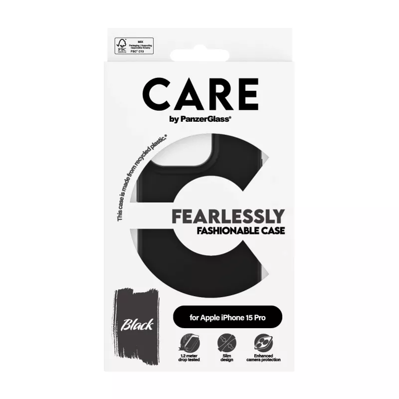 PanzerGlass CARE™ by ® Funda Negra iPhone 15 Pro