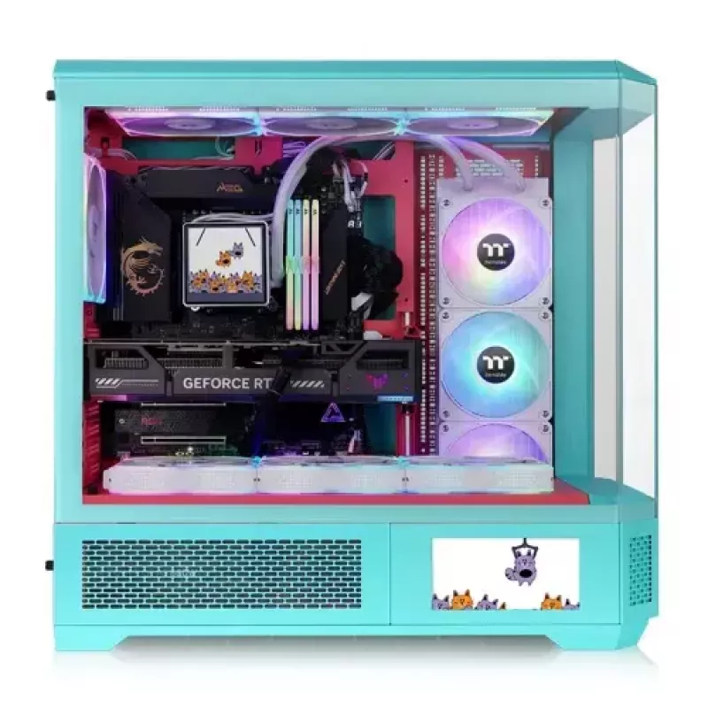 Caja torre completa Thermaltake CA-11H-00FLWN-00 color menta soporte PS2