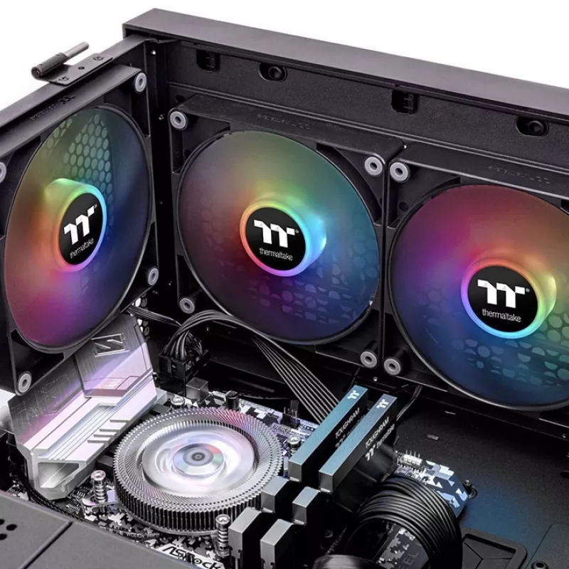 THERMALTAKE Ventilador de refrigeración para PC - CT140 ARGB Sync - 14 cm - Negro - Pack de 2