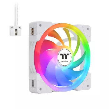 THERMALTAKE Ventilador de refrigeración para PC - SWAFAN EX12 ARGB Sync TT Premium Edition - 12 cm - Blanco - Pack de 3