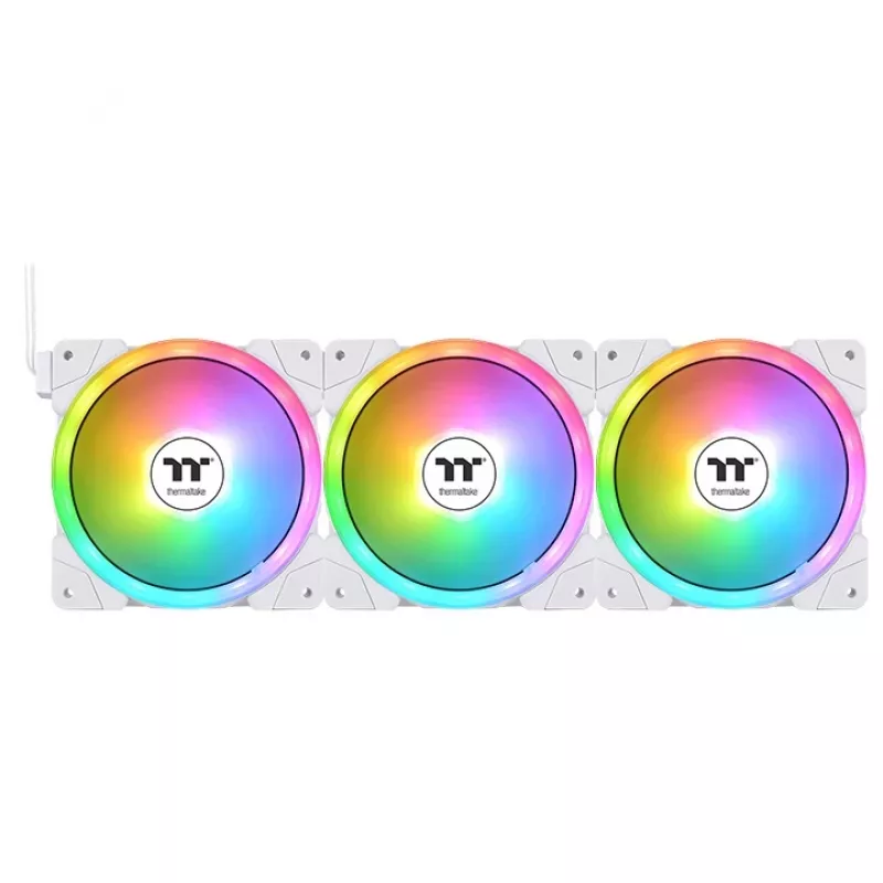 THERMALTAKE Ventilador de refrigeración para PC - SWAFAN EX12 ARGB Sync TT Premium Edition - 12 cm - Blanco - Pack de 3