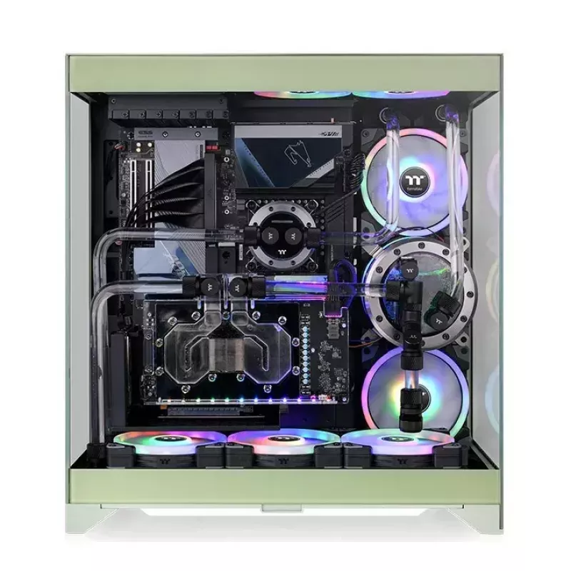 Caja de PC Thermaltake CTE E550 TG Midi Tower verde