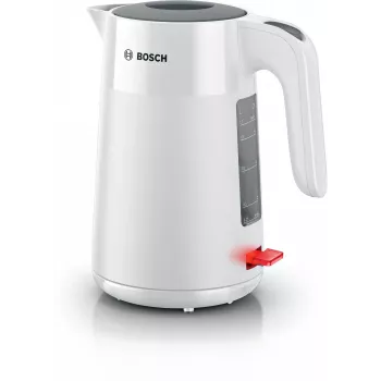 Bosch TWK2M161 hervidor de agua, 1,7 l, 2400 W, blanco, carcasa de plástico, base 360°