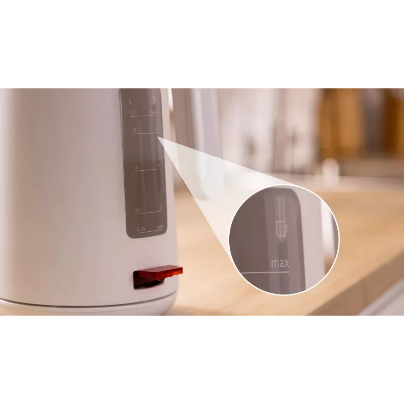 Bosch TWK2M161 hervidor de agua, 1,7 l, 2400 W, blanco, carcasa de plástico, base 360°