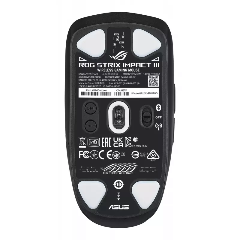 ASUS ROG Strix Impact III Wireless ratón gaming ambidiestro RF Wireless + Bluetooth óptico 36000 DPI