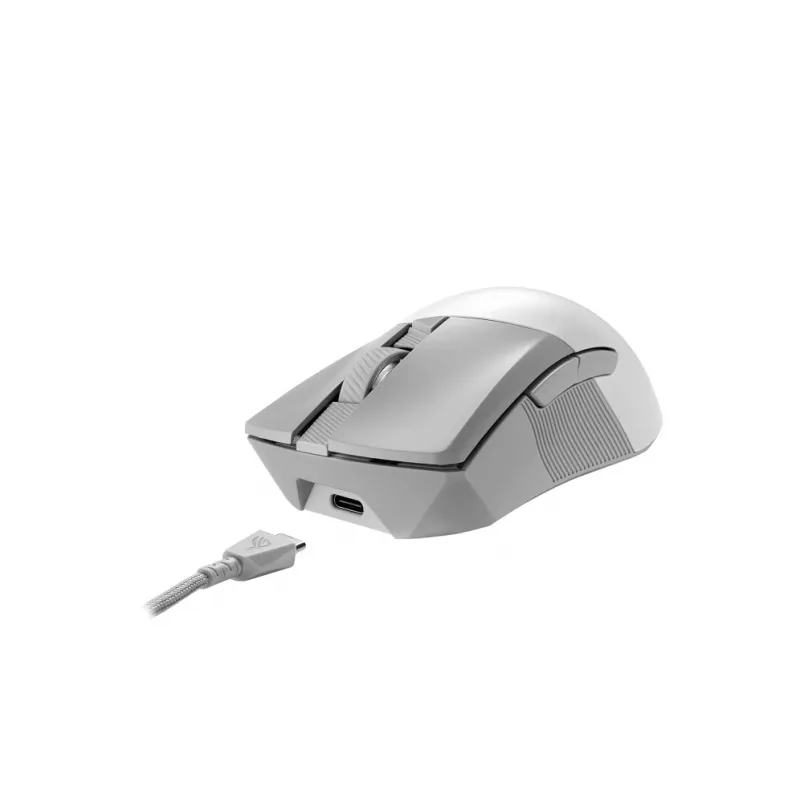 Ratón gaming ASUS ROG Gladius III Wireless Aimpoint White para diestros RF inalámbrico + Bluetooth + USB Type-A óptico 36000 DPI