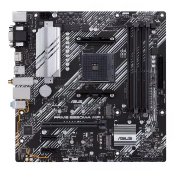 Placa base ASUS PRIME B550M-A WIFI II micro ATX — AMD B550, zócalo AM4, DDR4, 4 DIMM, Wi‑Fi 6, Bluetooth 5.2, 2x M.2, HDMI 2.1