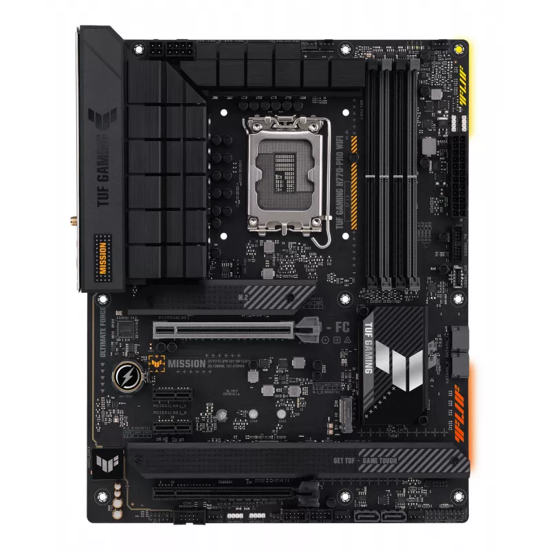 Placa base ASUS TUF GAMING H770-PRO WIFI — Intel H770, LGA 1700, ATX, DDR5, 4x DIMM, 128GB, Wi‑Fi 6, 2.5Gb LAN, 4x M.2