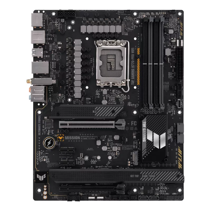 Placa base ASUS TUF GAMING H770-PRO WIFI — Intel H770, LGA 1700, ATX, DDR5, 4x DIMM, 128GB, Wi‑Fi 6, 2.5Gb LAN, 4x M.2