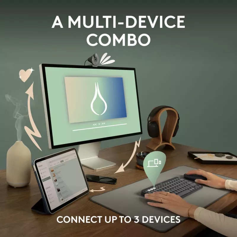 Logitech Pebble 2 Combo Teclado y ratón inalámbricos Rosa QWERTY