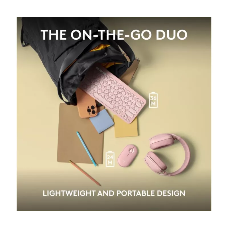 Logitech Pebble 2 Combo Teclado y ratón inalámbricos Rosa QWERTY