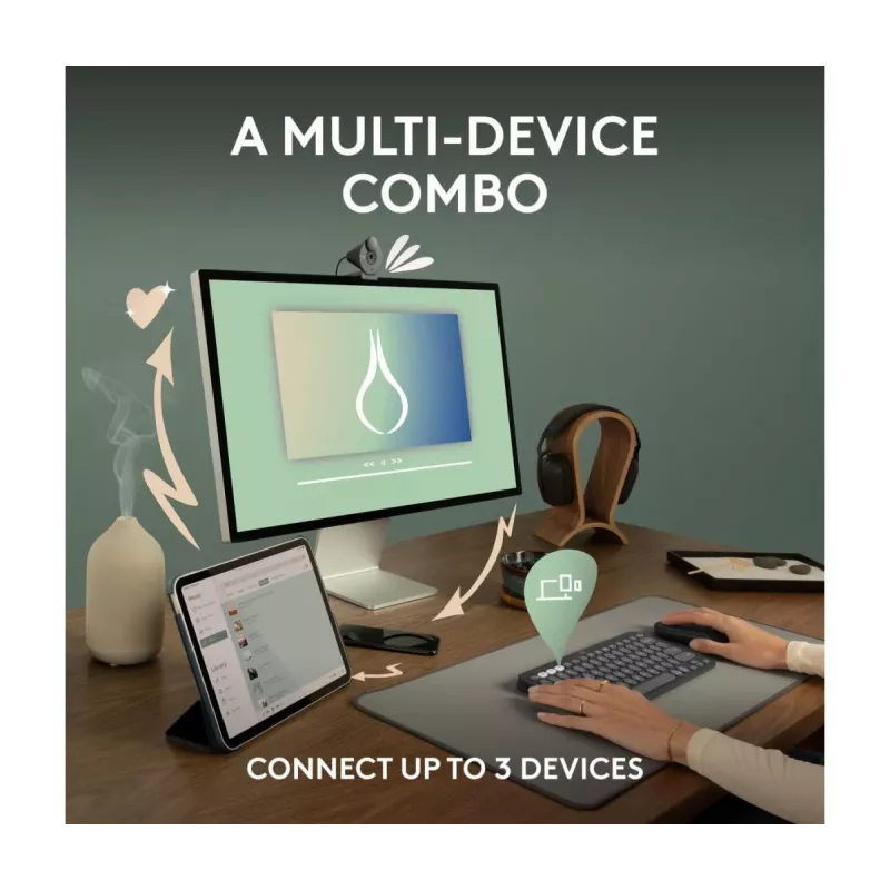 Logitech Pebble 2 Combo Teclado y ratón inalámbricos Rosa QWERTY
