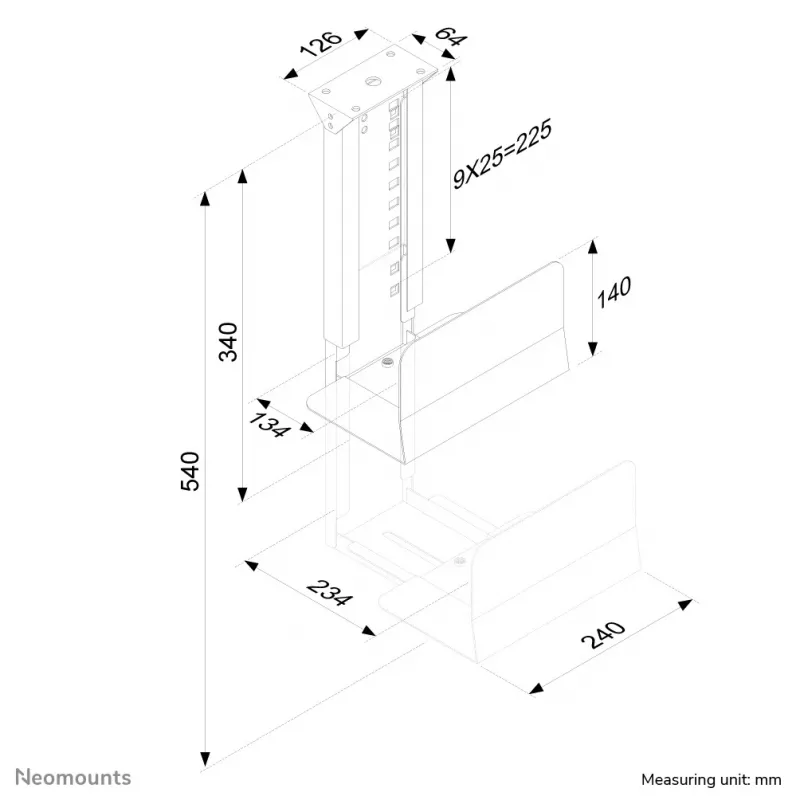 Soporte para CPU Neomounts CPU-D200SILVER - máx 30 kg - universal