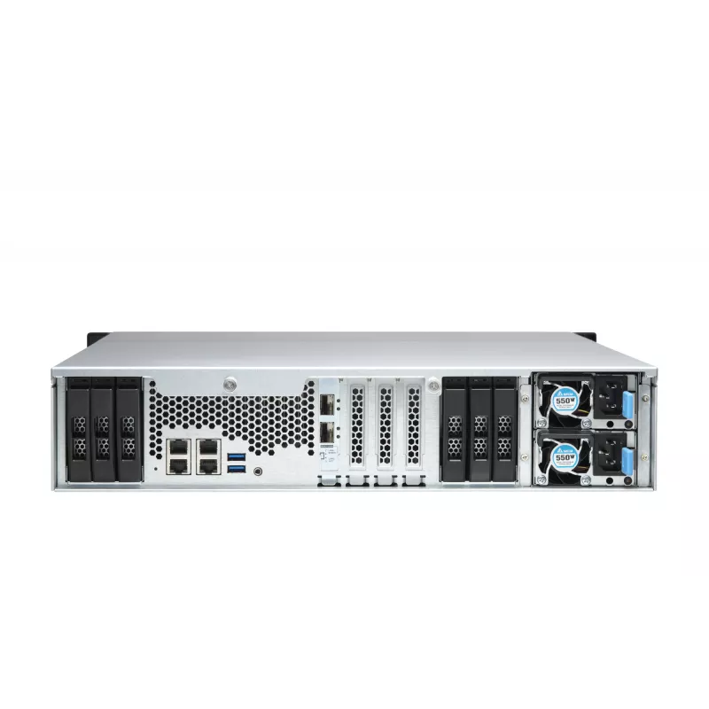 QNAP TS-H1886XU-RP-R2 NAS Rack (3U) Intel® Xeon® D D-1622 32 GB DDR4 0 TB QuTS hero Black, Gris