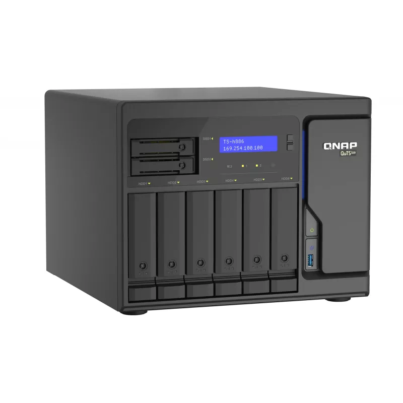 QNAP TS-h886 NAS Torre Intel® Xeon® D D-1602 8 GB DDR4 0 TB QuTS hero Black