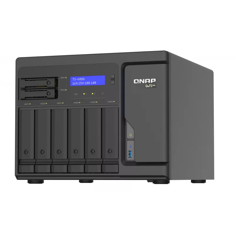 QNAP TS-h886 NAS Torre Intel® Xeon® D D-1602 8 GB DDR4 0 TB QuTS hero Black