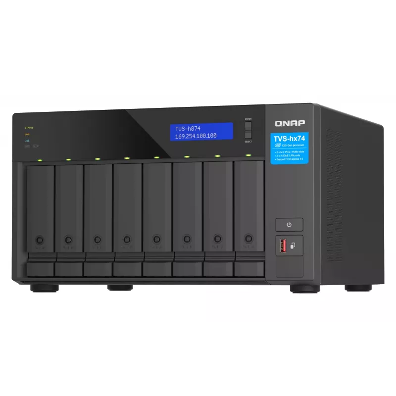 QNAP TVS-H874T-I7-32G Servidor NAS/Almacenamiento Torre Intel® Core™ i7 32 GB DDR4 0 TB QNAP QTS Negro