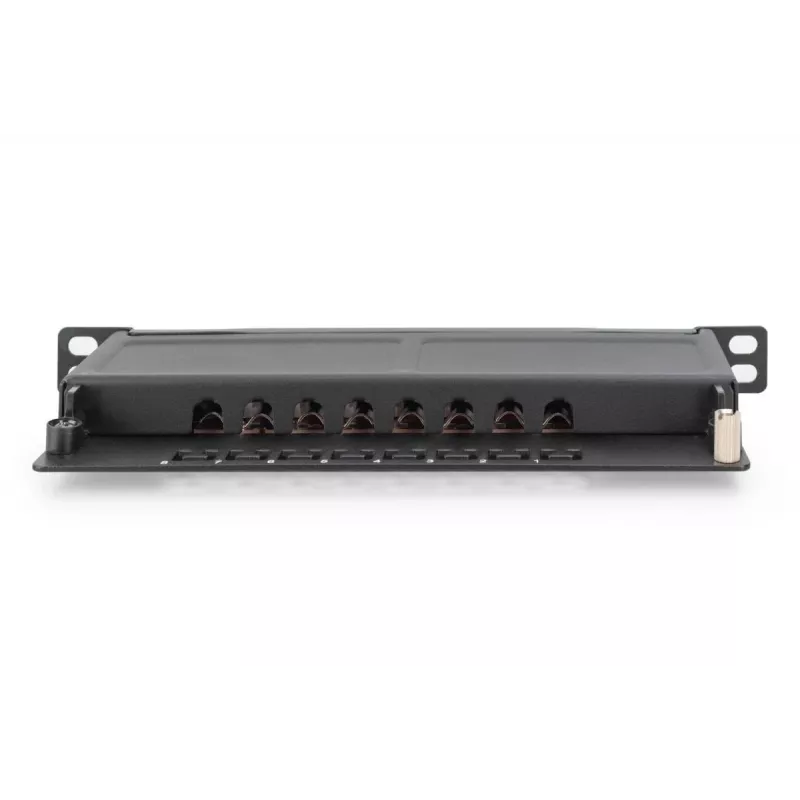 Panel de conexiones DIGITUS CAT6A apantallado, 8-Puertos 1/2U, Montaje en rack de 10