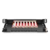 Panel de conexiones DIGITUS CAT6A apantallado, 8-Puertos 1/2U, Montaje en rack de 10