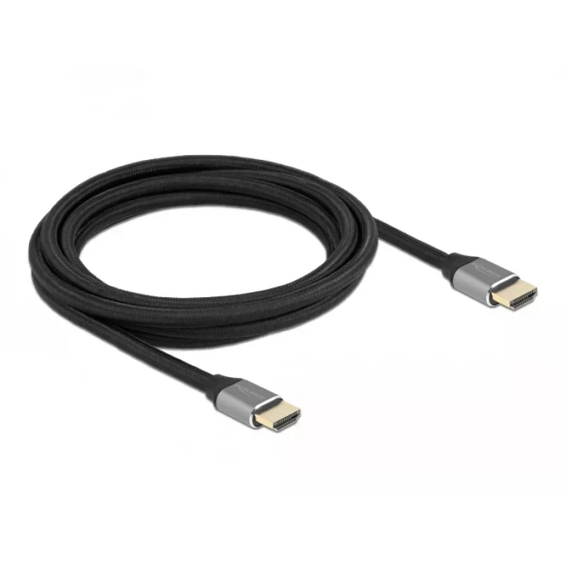 Cable HDMI Ultra High Speed DELOCK - conector A / conector A - 48 Gbps 8K 60 Hz - 3 m - gris