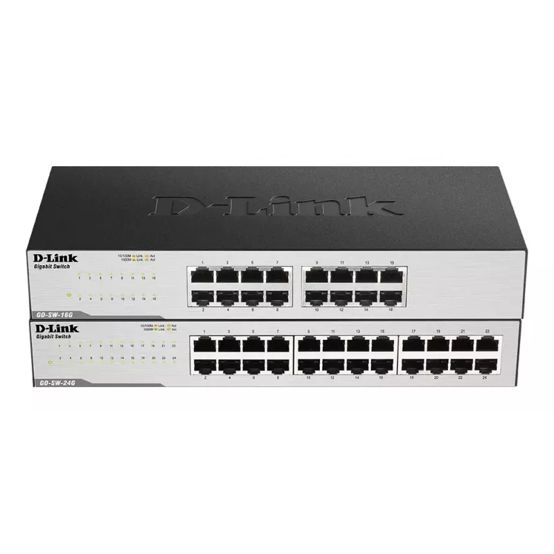 D-Link GO-SW-24G switch no gestionado L2 Gigabit Ethernet (10/100/1000) 1U negro