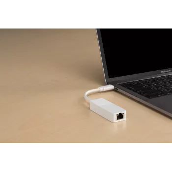 D-Link adaptador USB-C a Gigabit Ethernet, con cable, USB Type-C, Ethernet, 1000 Mbit/s, blanco