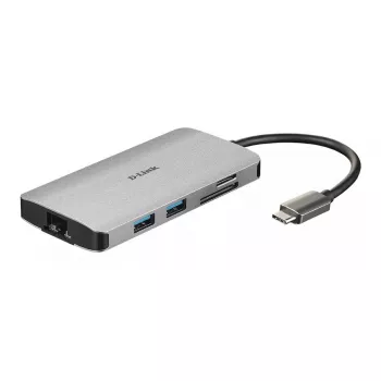 D-Link hub USB-C 8 en 1 con HDMI/Ethernet/lector de tarjetas/Power Delivery