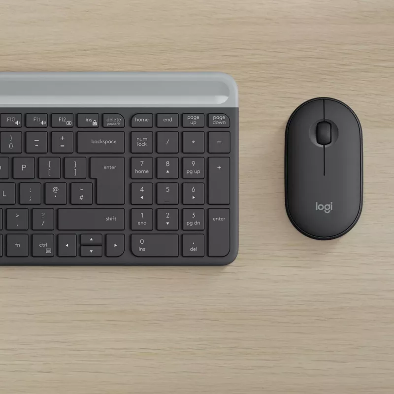 LOGITECH conjunto de teclado y ratón inalámbricos finos MK470 - grafito - AZERTY belga