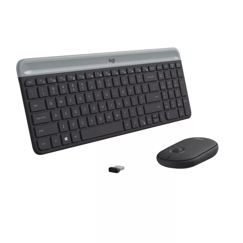LOGITECH conjunto de teclado y ratón inalámbricos finos MK470 - grafito - AZERTY belga