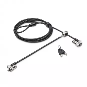 Kensington NanoSaver Candado para portátil con llave de doble cabeza, 1,8 m, Kensington, llave, acero al carbono, negro, acero inoxidable