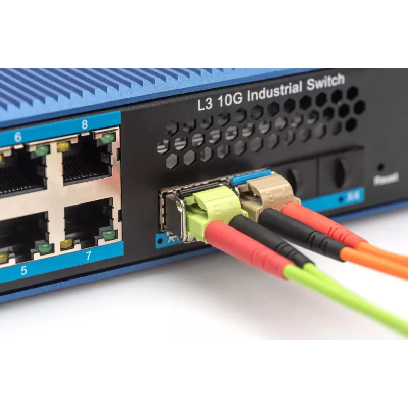 DIGITUS Módulo SFP 1,25 Gbps, hasta 550 m multimodo, conector LC dúplex, versión industrial 1000Base-SX, 850 nm