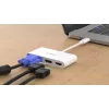 D-Link Adaptador 3 en 1 USB-C a HDMI/VGA/DisplayPort, con cable, USB 3.2 Gen 1 (3.1 Gen 1) Type-C, blanco, CE, FCC, IC, RCM, DC, 0.04 A