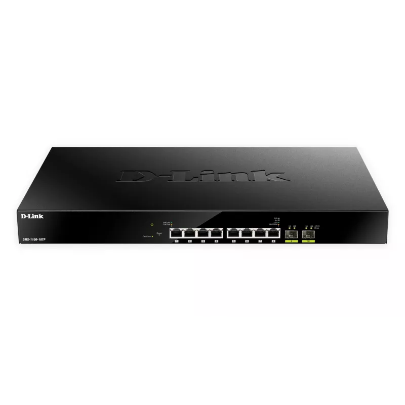 D-Link Switch gestionado smart PoE+ multigigabit de 10 puertos, gestionado, L2, 2.5G Ethernet (100/1000/2500), Power over Ethernet (PoE), montaje en rack, 1U