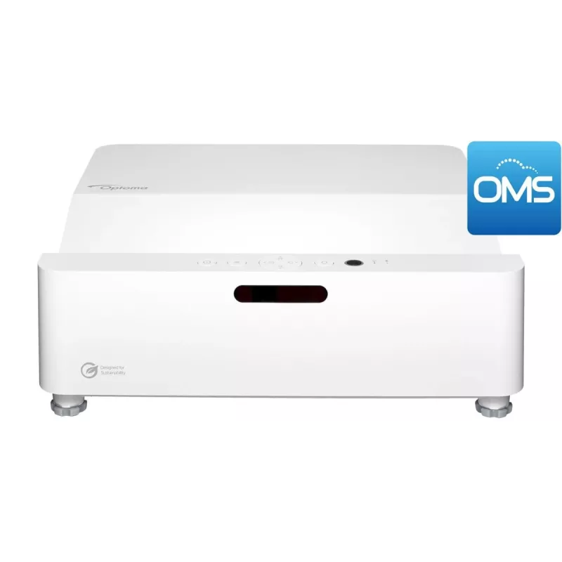 Optoma ZH430UST proyector láser DLP de tiro ultracorto, Full HD 1920x1080, 4000 lm, 3D, blanco