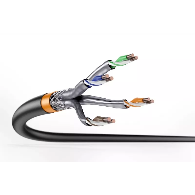 DIGITUS Cable de instalación exterior - Cat 7 - S/FTP - AWG 23/1 - 1000 m - negro