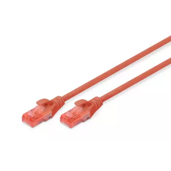 Cable de parcheo DIGITUS conductor de cobre – CAT6 – U/UTP – Snagless – 2 m – rojo