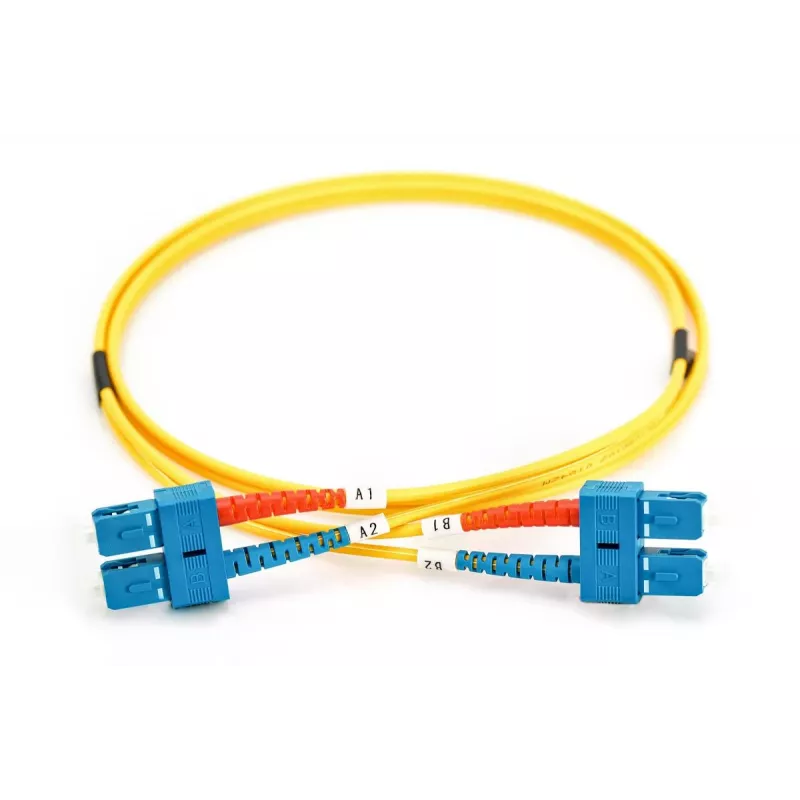 DIGITUS Cable de parcheo de fibra óptica, SC a SC OS2, monomodo 09/125 µm, dúplex, longitud 2 m